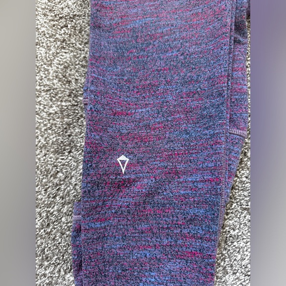 IVIVVA Rhythmic Tight Leggings Electric Tweed Pow Pink Purple Size 12 Girls - Picture 6 of 7